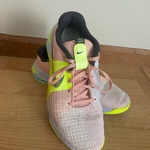 Nike Pink and Yellow Athletic Shoes with Breathable Mesh